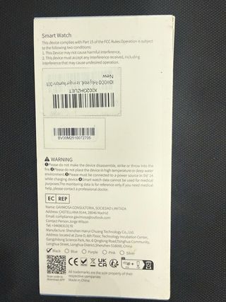 Reloj Inteligente Unisex Negro