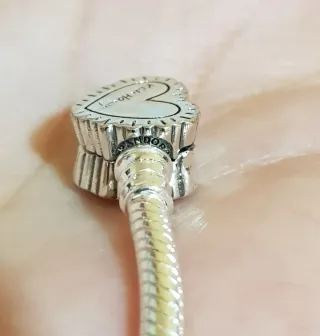 Pulsera Pandora Corazón Rosa Plata