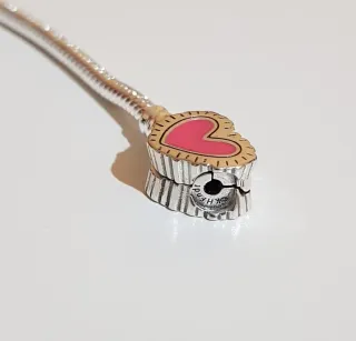 Pulsera Pandora Corazón Rosa Plata