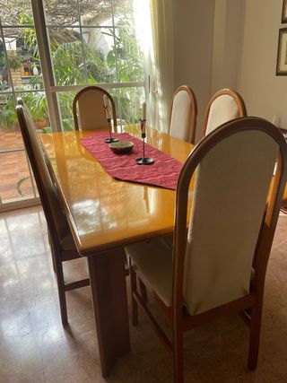 Mesa y 6 Sillas Comedor Mid-Century