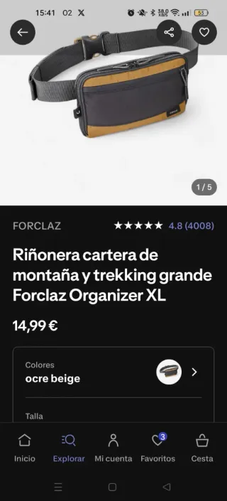 Riñonera / Cartera Montaña Decathlon