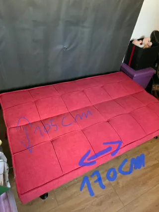 Sofá Cama Rosa/Rojo Nuevo