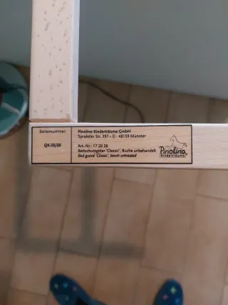 Barrera de madera para cama infantil