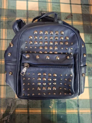 Zaino donna borchie blu