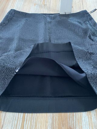 Falda Lentejuelas Massimo Dutti Negra