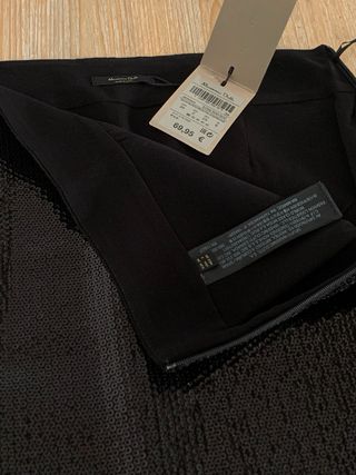 Falda Lentejuelas Massimo Dutti Negra