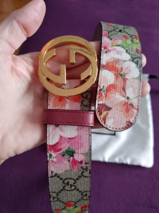 Cinturone Gucci Floral Rosa