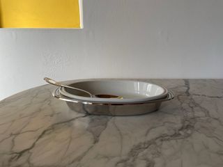 Pirofila da forno ovale con ciotola in acciaio