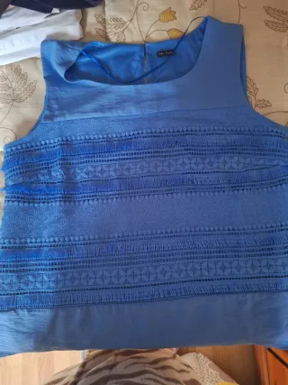 Blusa Cortefiel Rayas Marrón y Rojo