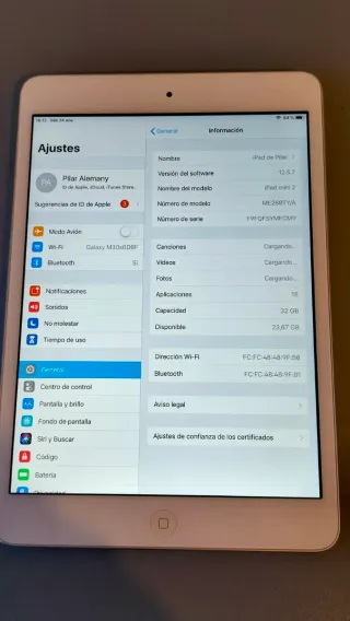 Apple iPad Mini 2 Plata/Blanco