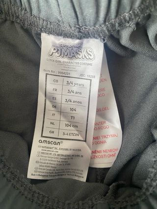 Disfraz Lunática PJ Masks Talla 3-4 años