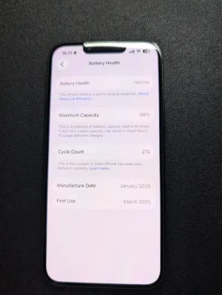 iPhone 16e 256gb 98% bateria