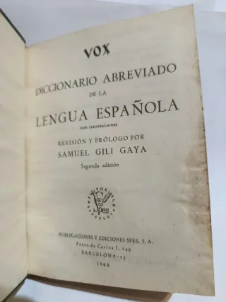 Diccionario Abreviado Vox Lengua Española 1960