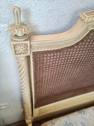 Estructura Cama Luis XVI Ratán y Madera