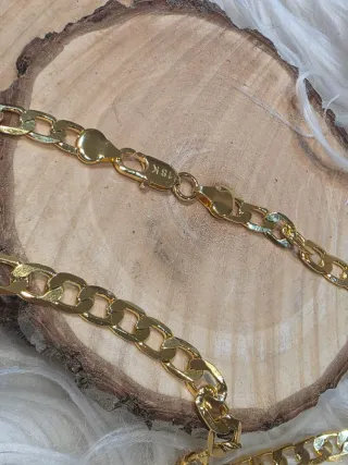 Collar Cubano Hombre Chapado Oro 18k