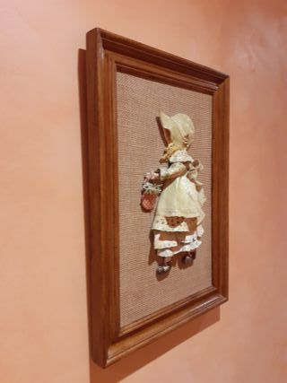 Cuadro artesanal enmarcado 30 x 44 cm