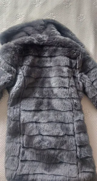 Abrigo de pelo gris Folia talla S