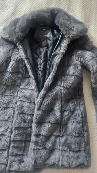 Abrigo de pelo gris Folia talla S