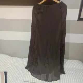 Falda elegante gasa marrón
