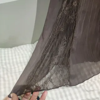 Falda elegante gasa marrón