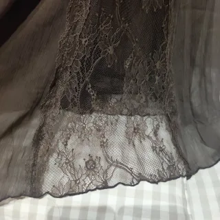 Falda elegante gasa marrón