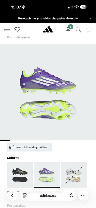 Botas de fútbol Adidas F50 Club FG/MG J