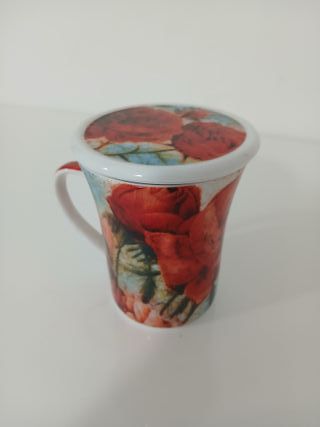 Tazza Tisaniera Porcellana con Filtro Infusore