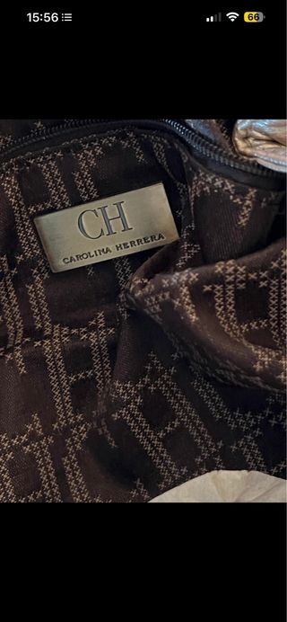 Bolso Carolina Herrera CH Dorado/Plateado