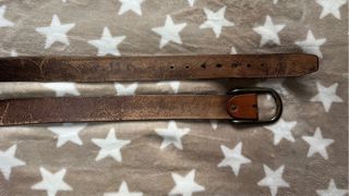 Cinturón Piel Vintage Camel Hebilla Metalica