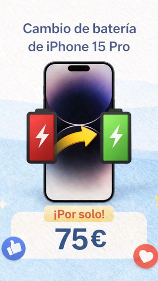 Cambio Reparación Batería iPhone 15 Pro