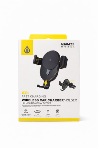 2 en 1 Soporte y Cargador Inalámbrico de Coche 15W