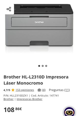 Stampante laser monocromatica Brother HL-L2310D duplex USB nuova