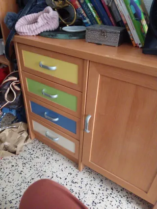 Estantería madera y metal