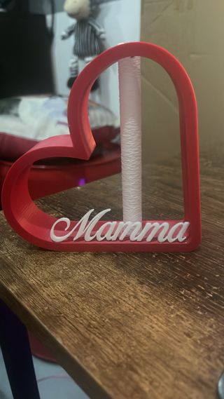 cuore festa della mamma con vaso per fiore