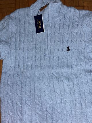 Maglione Ralph Lauren Azzurro Mezza Zip