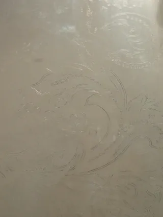 Bandeja Acero Baño Plata, con grabados decorativos