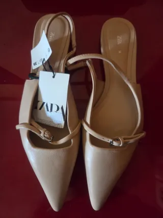 Zapatos Zara Beige Talla 36 Nuevos