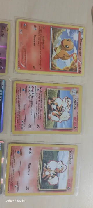 Carte Pokemon: Gastly, Charmander, Arcanine, Growl