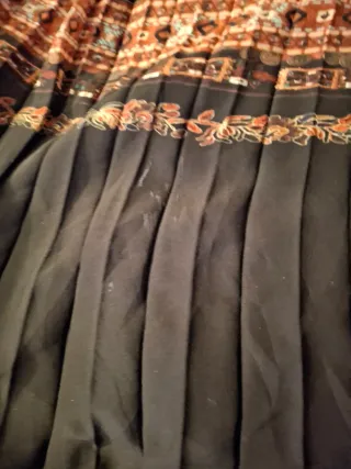 Falda Desigual Boho Negra Multicolor