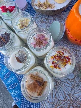 Velas de vidrio con tapa