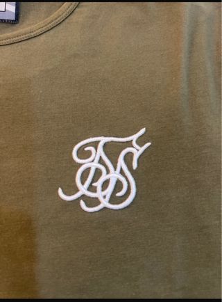 Camiseta SikSilk Talla S Verde Oliva