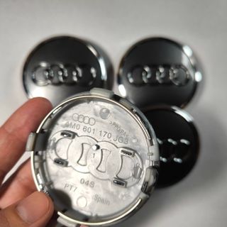 TAPABUJES AUDI 61mm PLATA - EMBLEMA LLANTAS AUDI