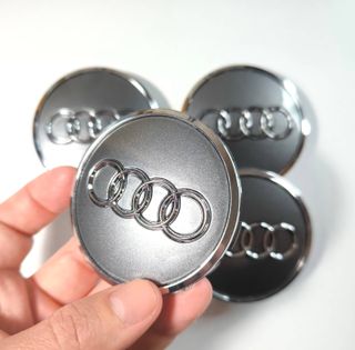 TAPABUJES AUDI 61mm PLATA - EMBLEMA LLANTAS AUDI
