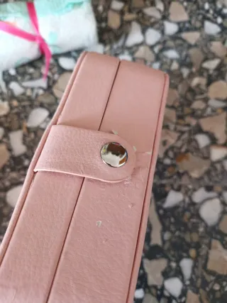 Caja de Anillos de Corazón y Joyero polipiel rosa