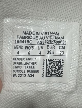 Botas Converse Piel Blanca Talla 36.5 Nueva unisex