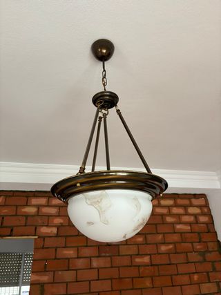 Lámpara colgante de cristal y metal