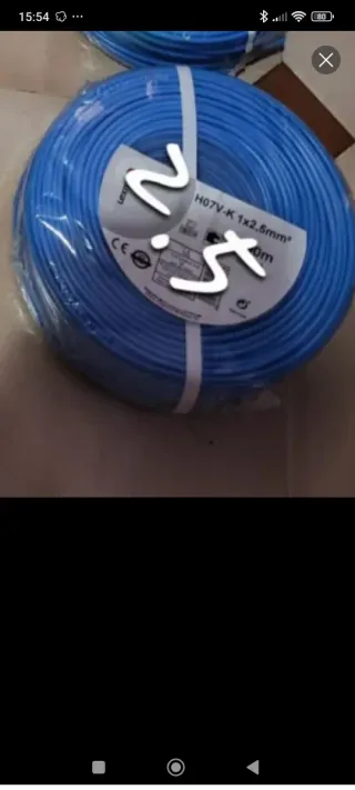 Rollo de cable H07V-K 1x2.5mm² azul