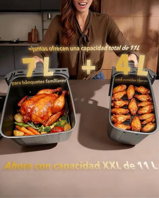 Freidora de Aire Doble Cesta 2600W SIN ABRIR