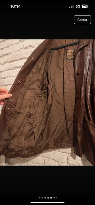 Cazadora vintage de piel marrón