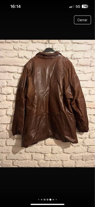 Cazadora vintage de piel marrón